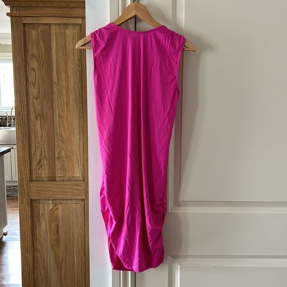 Carmen Marc Valvo small hot pink with gold hardware cowl swim cover up - Picture 6 of 8